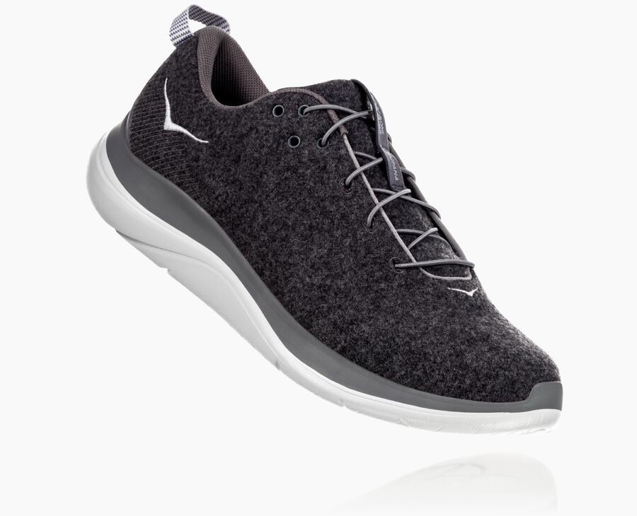 Tenis Hoka One One Masculino Cinzentas - Hupana Flow Wool - 827-NDGYLA